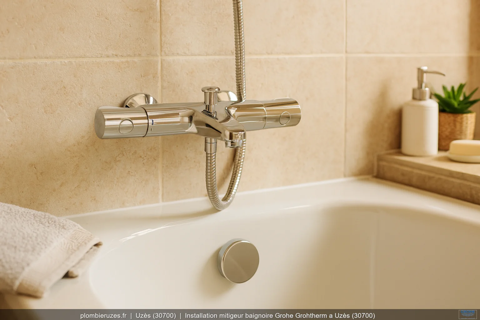 Installation mitigeur baignoire Grohe Grohtherm a Uzès (30700)