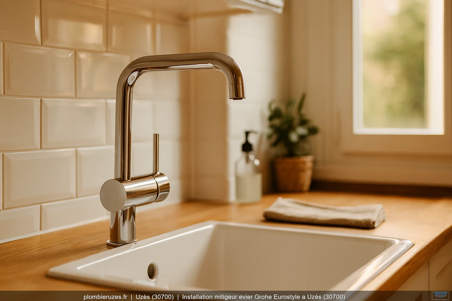 Installation mitigeur evier Grohe Eurostyle a Uzès (30700)
