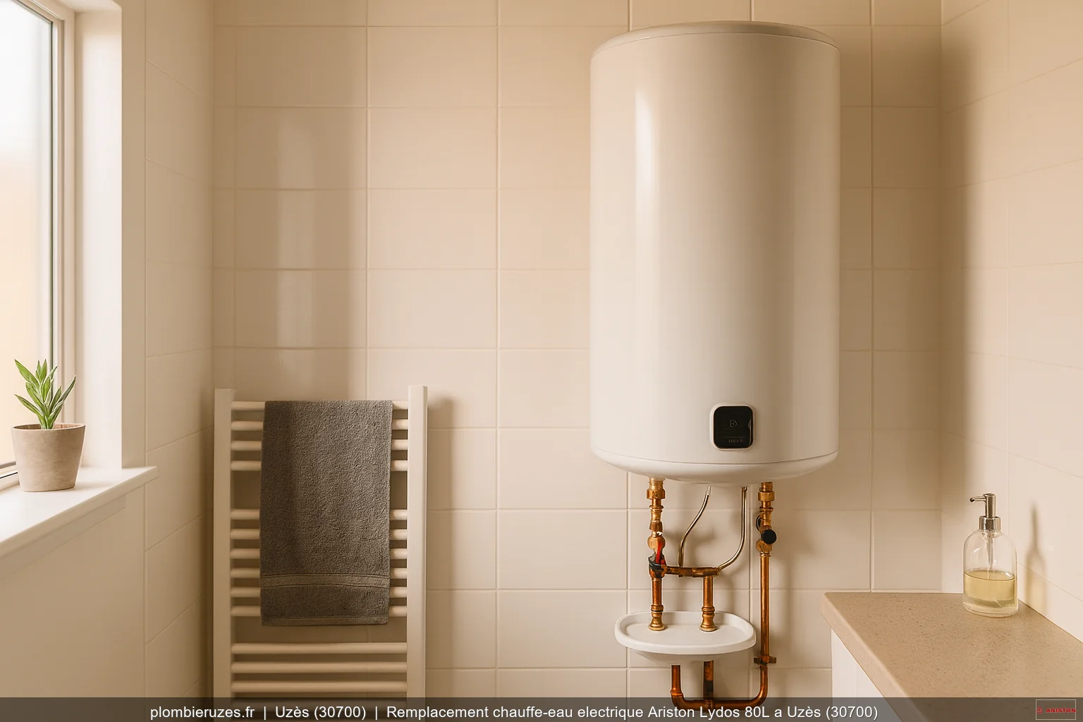 Remplacement chauffe-eau electrique Ariston Lydos 80L a Uzès (30700)